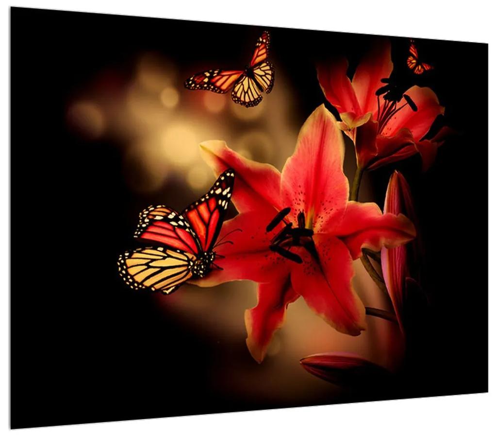 Tablou cu crin și fluture (70x50 cm), în 40 de alte dimensiuni noi