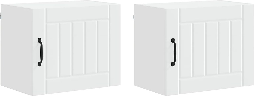vidaXL Dulap de bucătărie 2 pcs Alb 50 x 31 x 40 cm Lemn compozit