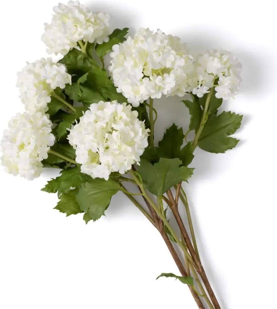 Buchet artificial LUX din 36 fire Hortensii albe, Hydrangeas snowball