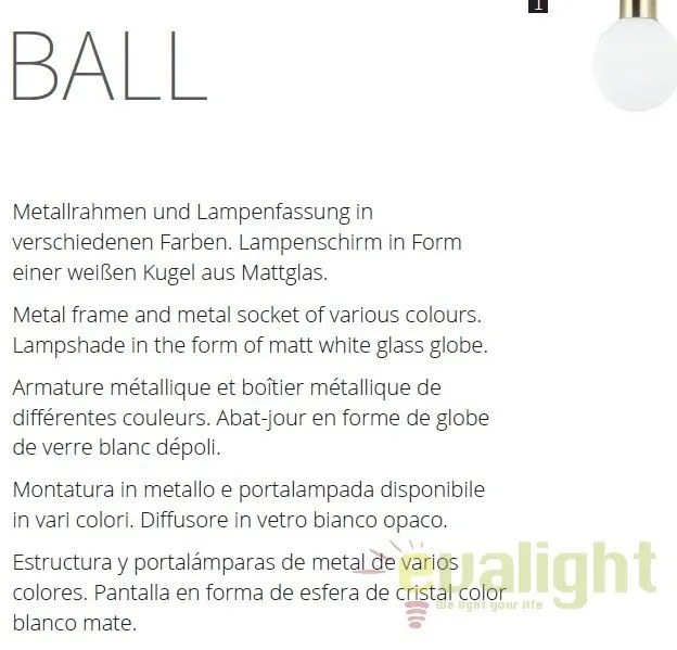 Pendul modern Ball, galben MYMOD267-PL-01-YW