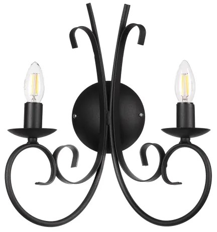 Aplică POMPEI 2xE14/6W/230V negru ONLI