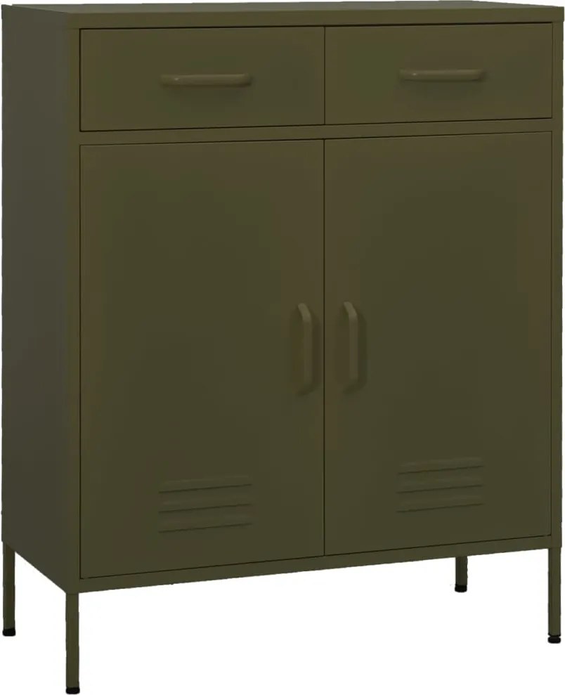 vidaXL Dulap de depozitare, verde măsliniu, 80x35x101,5 cm, oțel