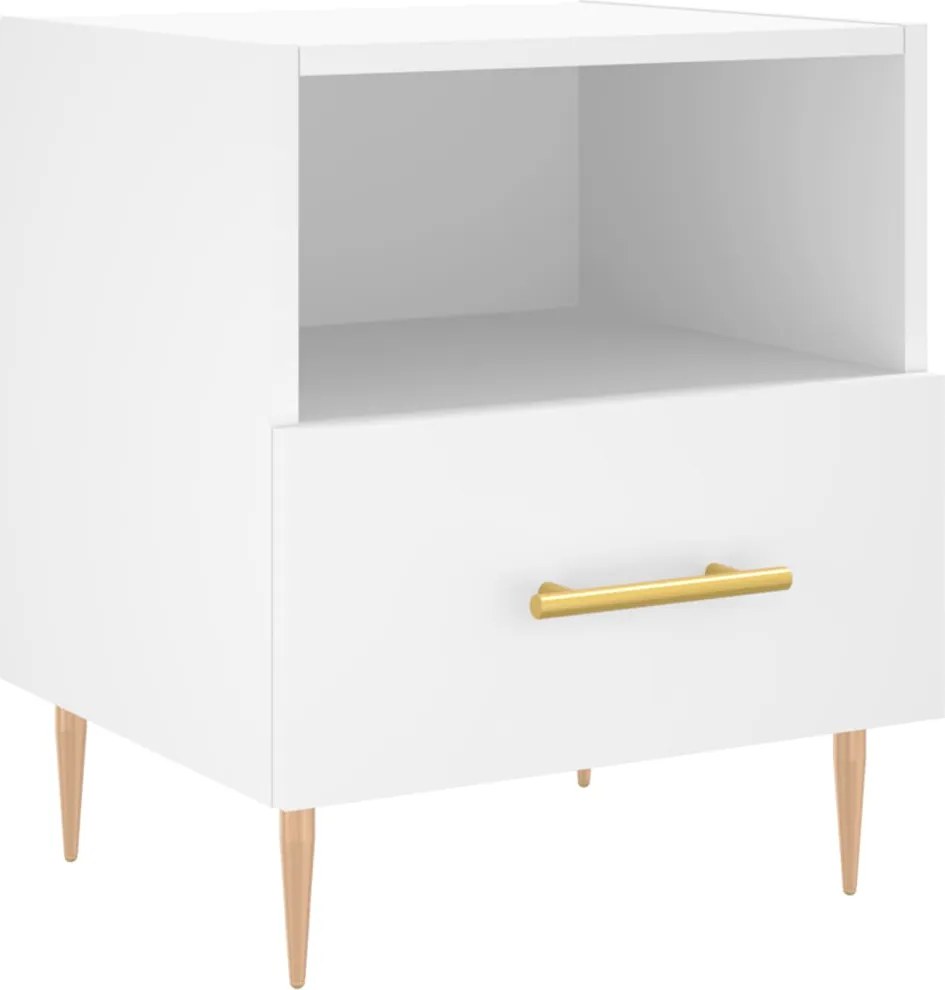 vidaXL Noptieră, alb, 40x35x47,5 cm, lemn compozit