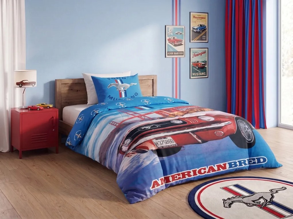 Lenjerie de pat din bumbac 3D MUSTANG LEGEND colorat, 100% bumbac Dimensiune lenjerie de pat: 80 x 80 cm | 135 x 200 cm