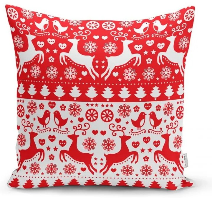 Set 4 fețe de pernă și un napron de masă cu model de Crăciun Minimalist Cushion Covers Christmas