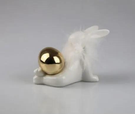 Decoratiune Rabbit GOLD LYING  - Alb/Gold