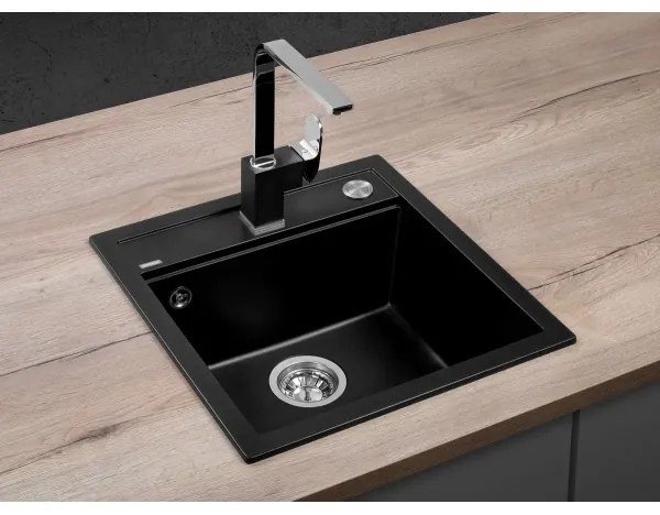 Chiuvetă de bucătărie CUBIS 49x51 cm granit/negru - Concept DG00C50BC