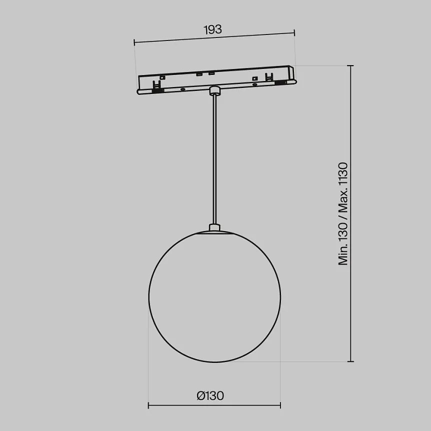 Spot LED suspendat, accesoriu pentru sina magnetica Exility, Luna Smart alb