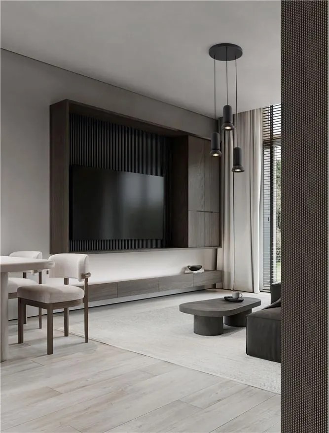 Lustra cu 3 pendule ceramica neagra PARLO