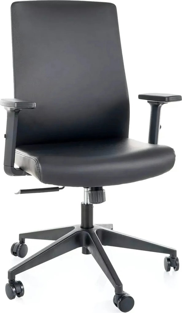 Scaun birou Q-085, negru, piele ecologică, 64x44x100 cm