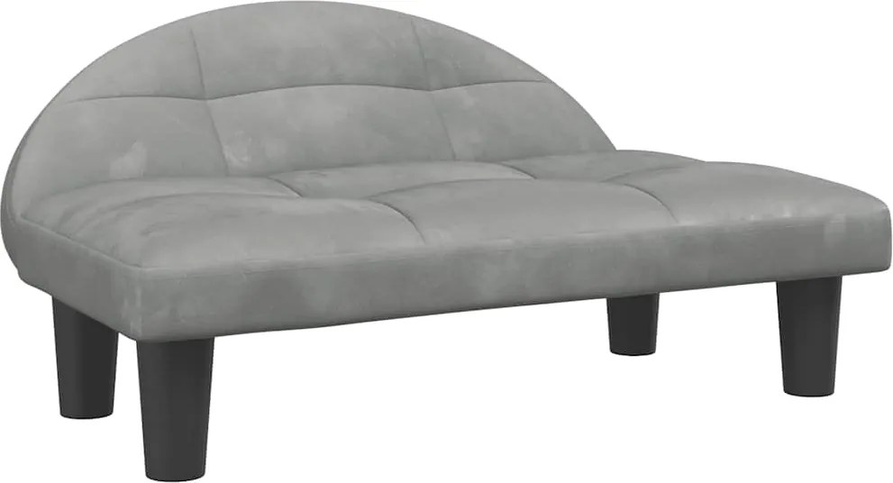 vidaXL Pat de câini, gri deschis, 70x52x30 cm, catifea