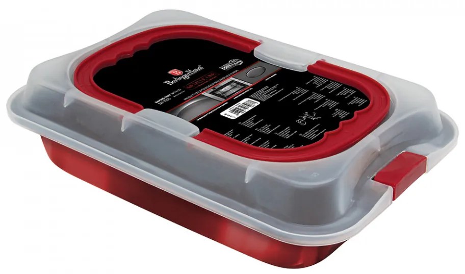 Tava pentru copt dreptunghiulara cu capac 36x24cm Metallic Line Burgundy Edition Berlinger Haus BH 1555