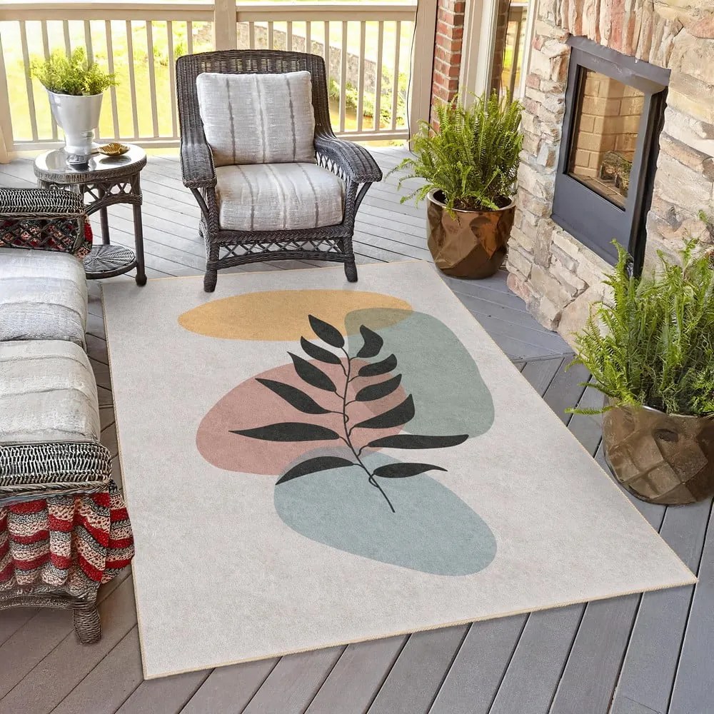 Covor crem lavabil 160x230 cm Illustrated Autumn – Mila Home