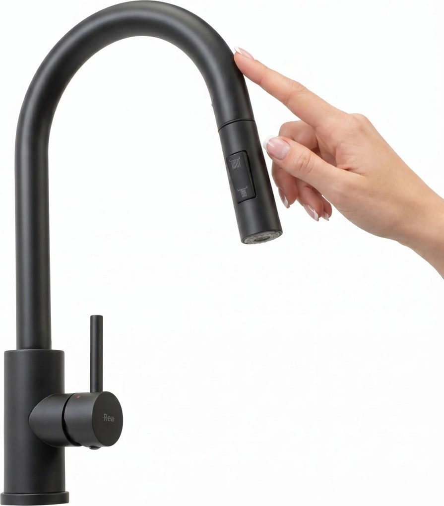 Baterie de bucătărie Rea Fresh Touch Black Matt