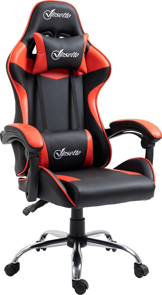 Vinsetto Fotoliu gaming fotoliu de birou chaise gamer cu suport pentru cap ergonomic înălțime reglabilă spătar inclinabil până la 135° | Aosom Romania