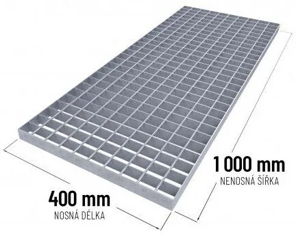 Grătar de podea din oțel 40 x 100 x 3 cm, argintiu