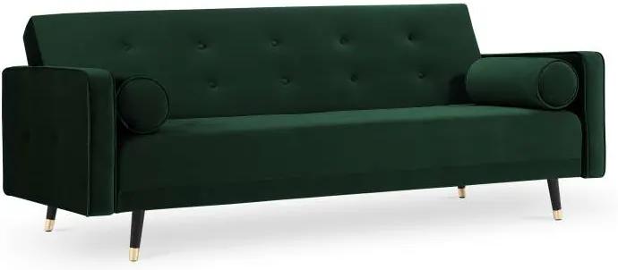 Canapea extensibilă Gia, 3 locuri, verde, 212x93x89 cm