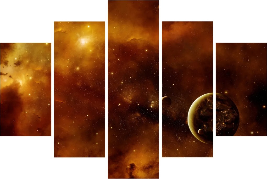 Tablou - Planete cu nebuloasă (150x105 cm)