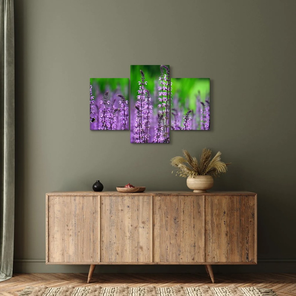 Tablou cu flori de luncă violete (90x60 cm)