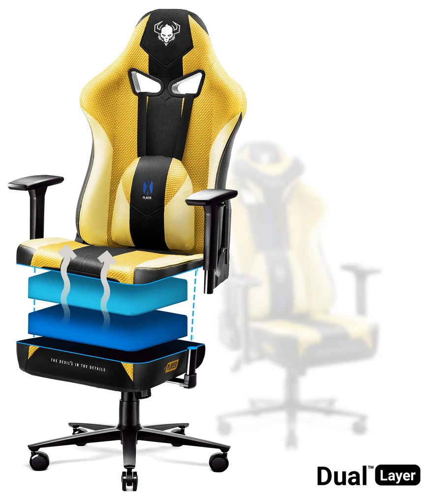 Scaun pentru copii Diablo X-Player 2.0: Dark Sunflower / galben, Kids Size