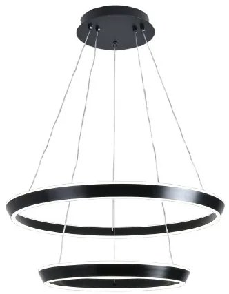 Lustra LED Suspendata Cu Telecomanda, 3 Tipuri De Lumina, Inaltime Reglabila, 240W, Negru