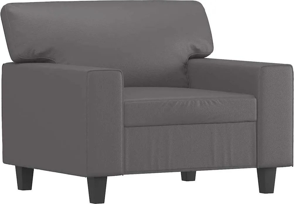 vidaXL Canapea de o persoană, gri, 60 cm, piele ecologică