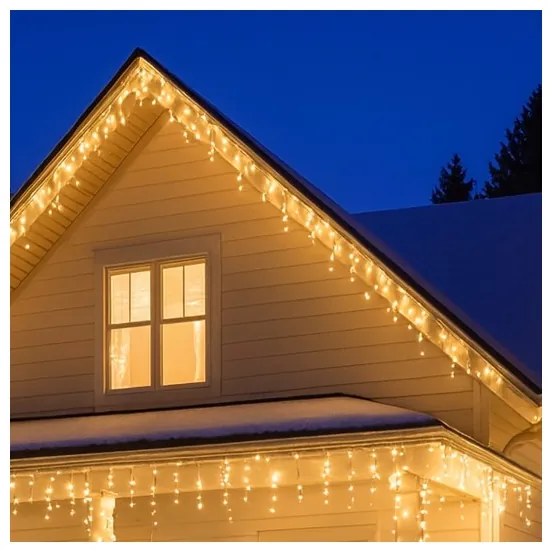 BRILAGI - Ghirlandă de Crăciun LED pentru exterior, 360 LED-uri, 8 funcții, 14 m, IP44, alb cald, model țurțuri