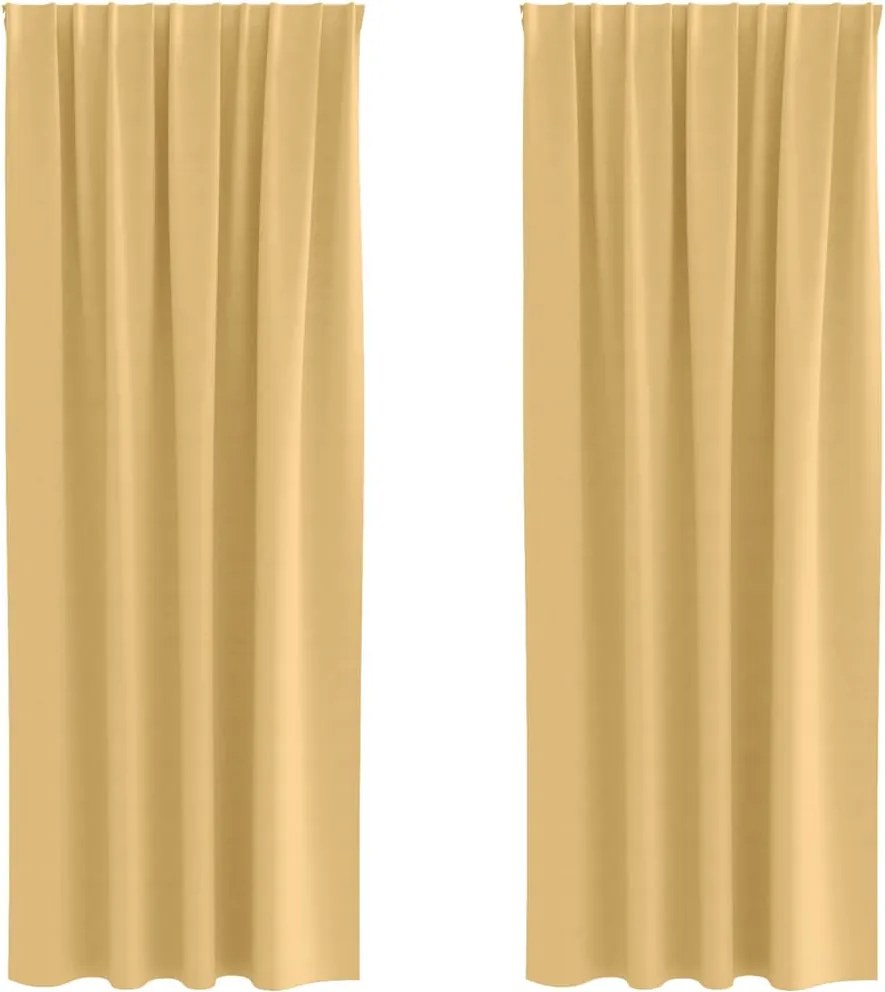 vidaXL Perdele Opaque cu Inel 2 pcs Bej 245 x 140 cm Poliester