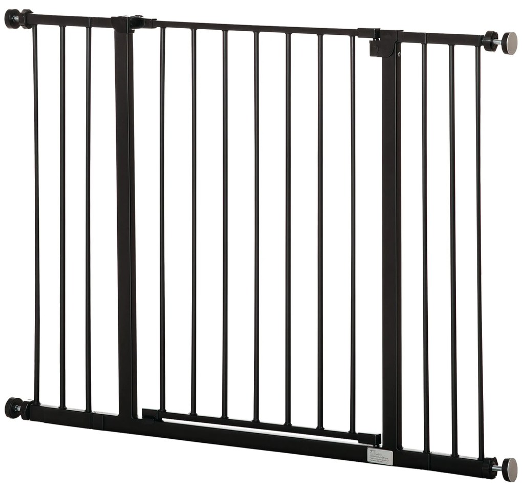 PawHut Poartă pentru Câine Extensibilă cu Deschidere Amplă, Poartă de Siguranță din Oțel și Plastic, 76-107x76 cm, Negru | Aosom Romania
