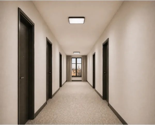 Plafonieră LED cu senzor WILTON LED/24W/230V 4000K 33x33 cm neagră