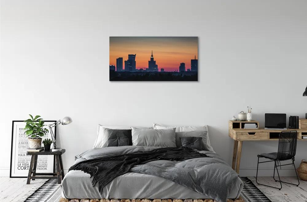 Tablouri canvas Sunset Panorama de la Varșovia