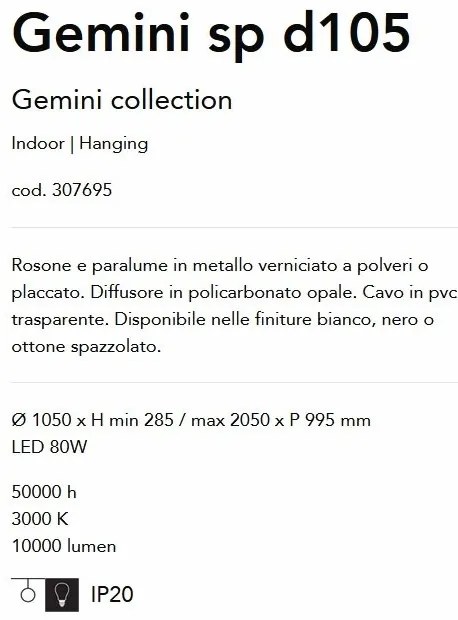 Lustra LED XXL suspendata design circular GEMINI SP D105 neagra
