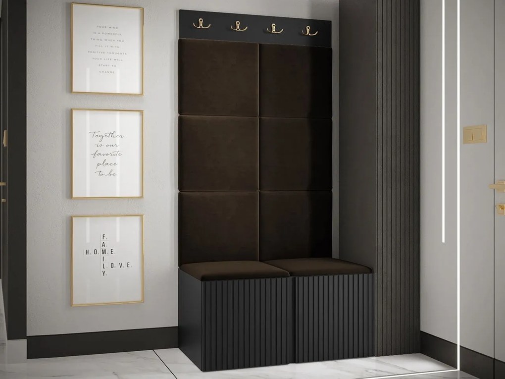 Mobilier hol Tewarota Slim IV (Negru + maro) . 1104856