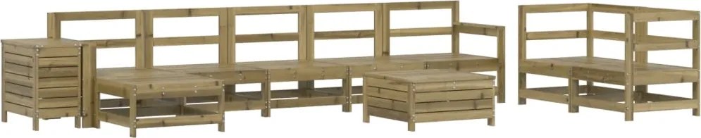 vidaXL Set canapea de grădină, 10 piese, lemn de pin tratat