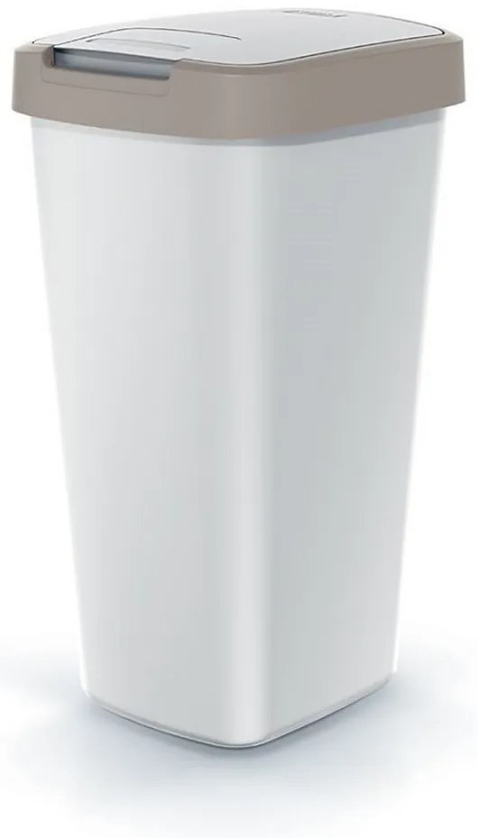 Coș de gunoi cu capac colorat, 25 l, maro/gri