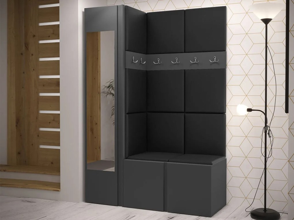 Mobilier hol Tovenaz X (Negru) (cu oglindă). 1104786