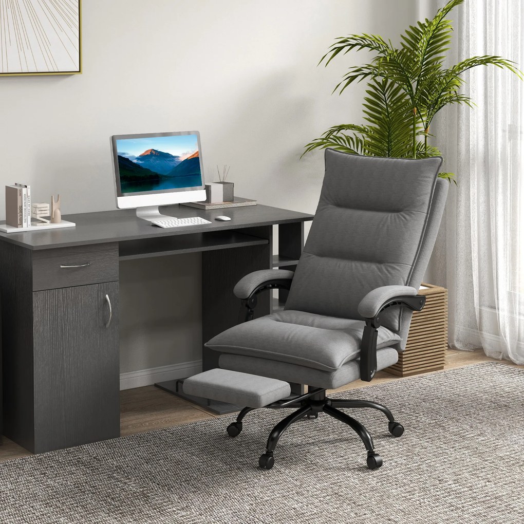 Vinsetto Scaun de birou cu masaj și încălzire, înălțime ajustabilă, spătar reclinabil, 66x74x121,5cm, gri | Aosom Romania