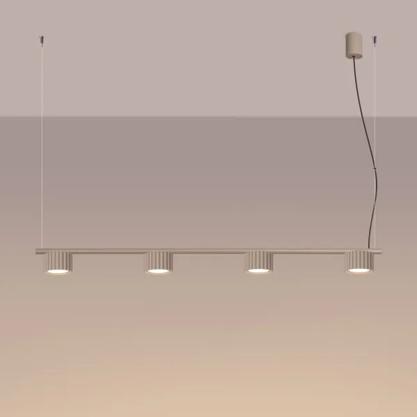 Sollux SL.2702 - Lustră suspendată pe cablu AURA 4xGX53/10W/230V taupe