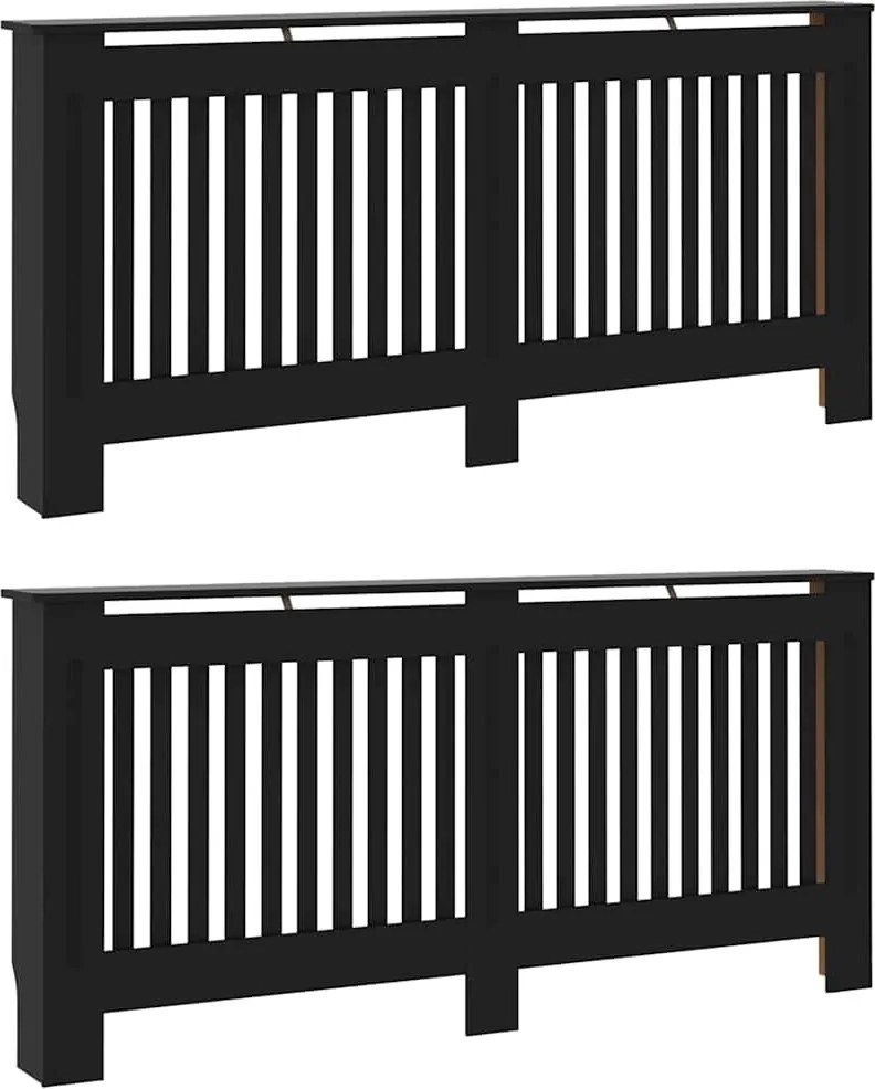 vidaXL Capac pentru radiator 2 pcs Negru 172 x 19 x 81,5cm