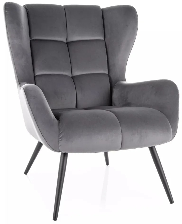 Fotoliu Louis velvet gri Blu14