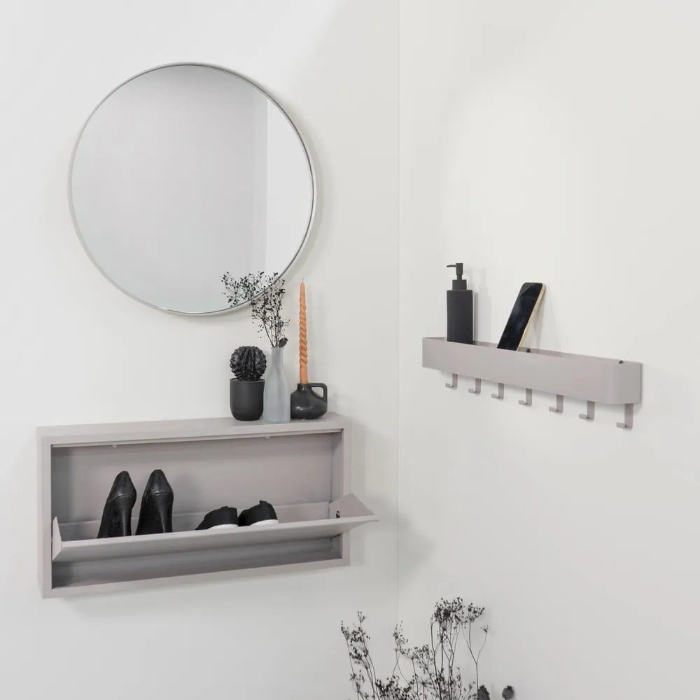 Pantofar taupe cu deschidere înclinată din metal 75x37,5x12,5 cm Billy – Spinder Design