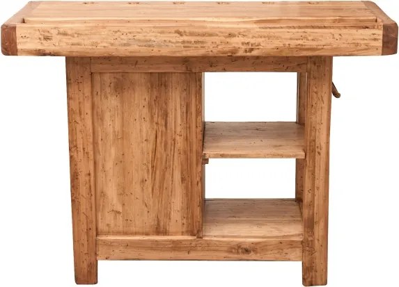 Banc de tamplar, L116 63 H90 cm, 4 sertare, natur, lemn masiv