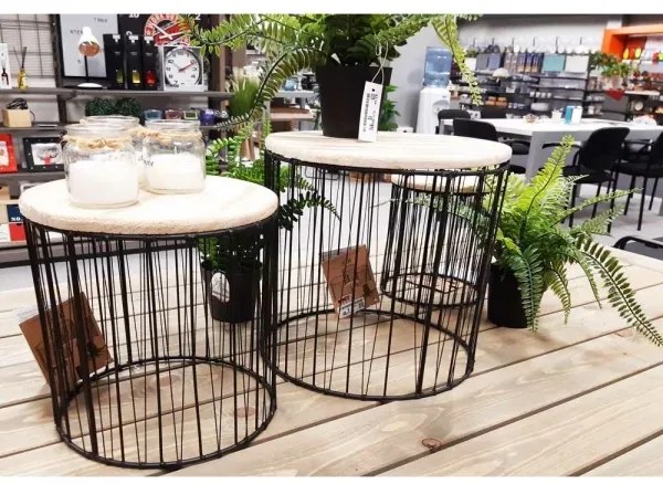 SET 3x Suport flori Ø 19/23/28 cm negru/bej