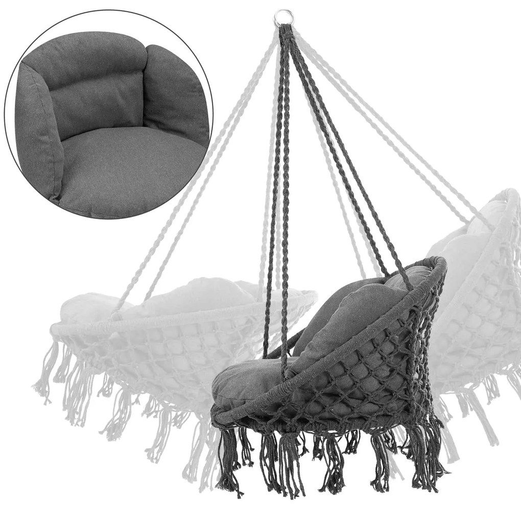 Deuba Scaun suspendat 80x60x140cm - antracit