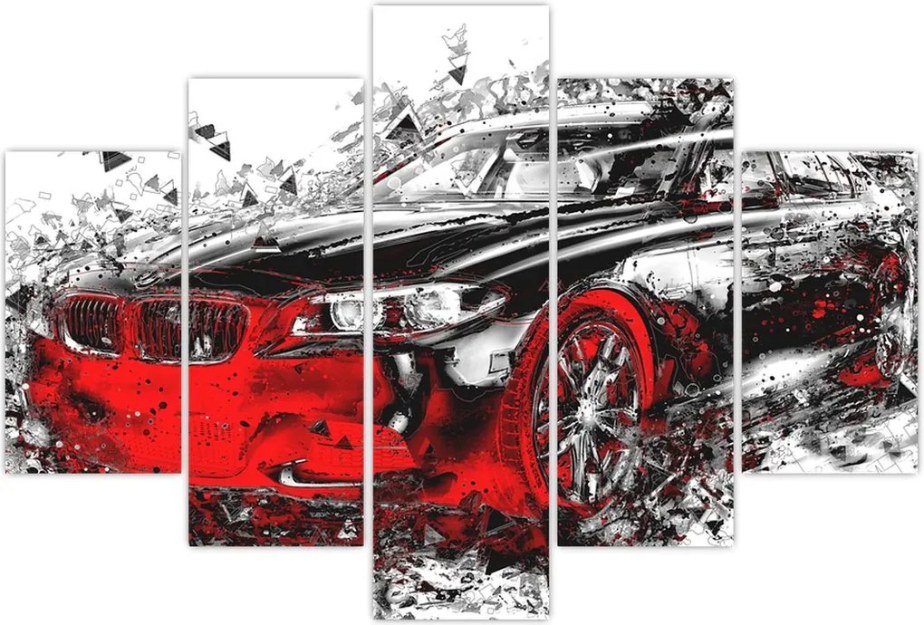 Tablou - Mașina pictată în acțiune (150x105 cm)