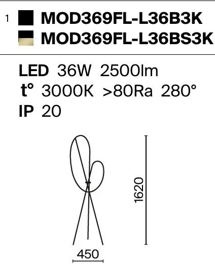 Lampadar, Lampa de Podea LED, Negru, Crochet