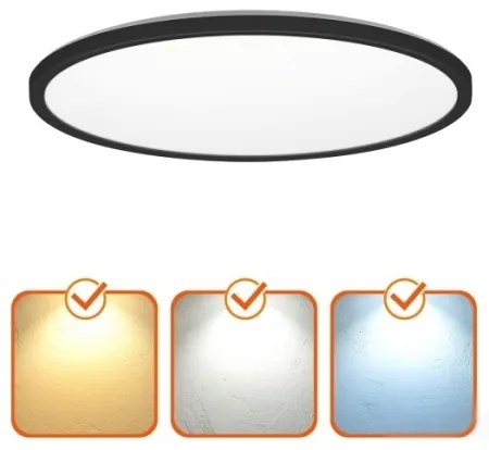 Plafonieră LED pentru baie NIVERA LED/32W/230V IP54 d. 42 cm negru