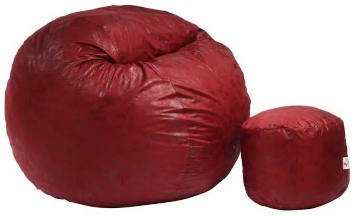 Set Fotoliu King Size cu Otoman (suport picioare), Material Textil - Cranberry