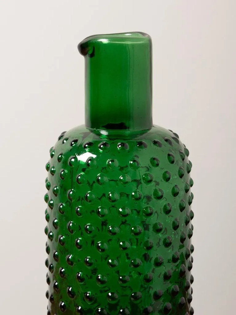 Carafa verde, din sticla, Dotted