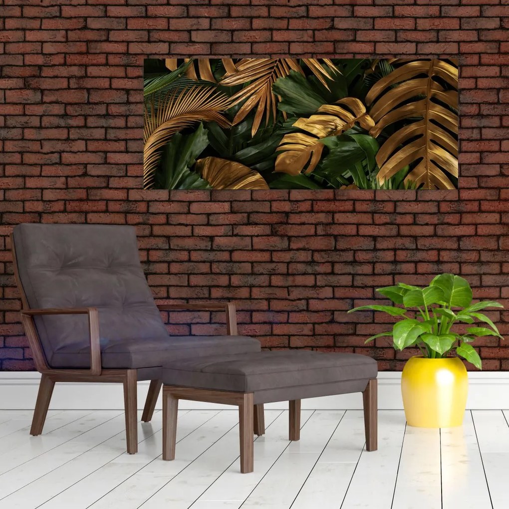 Tablou - Frunze aurii (120x50 cm)